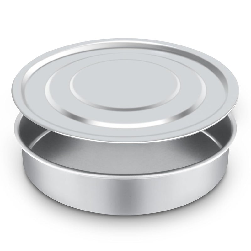 LVDALAB Lab Sieve Pan with Lid, Chromium-Plated Steel Test Sieves Pan, Analysis Sample Test Sieves for Industrial Laboratory, 7.9Inch/20cm Diameter 1.97in/5cm Height - Image 1